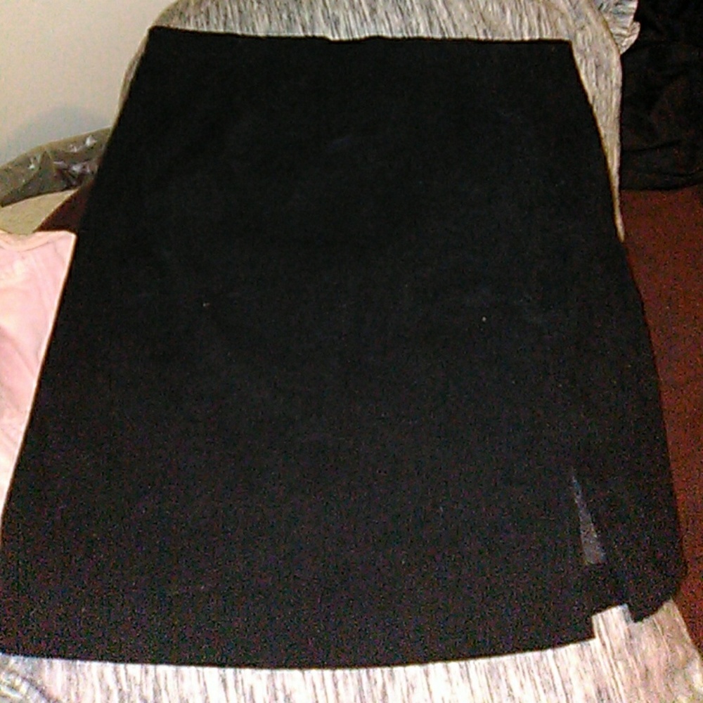 Black slit mini skirt